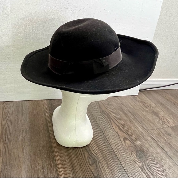 100 % wool Black Wide-Brim Hat main image 8